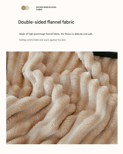 200*230cm Dark grey Solid Colour Flannel Throw Blanket - Thick Double-Sided Fleece with Ribbed Texture - Soft throw blanket& Lightweight for Sofa, Bed, Office Nap, Air-Conditioned Rooms - Durable, Machine Washable, Non-Shedding
