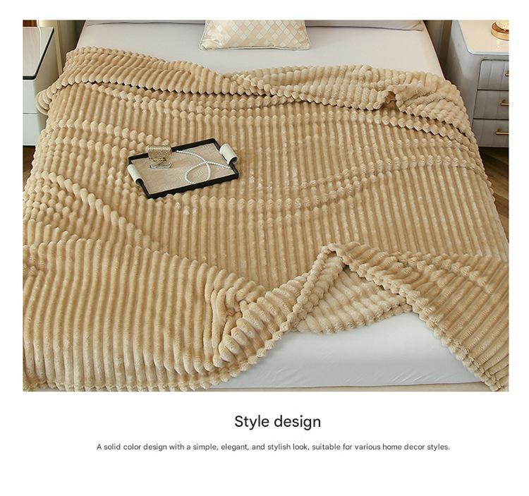 200*230cm Dark grey Solid Colour Flannel Throw Blanket - Thick Double-Sided Fleece with Ribbed Texture - Soft throw blanket& Lightweight for Sofa, Bed, Office Nap, Air-Conditioned Rooms - Durable, Machine Washable, Non-Shedding