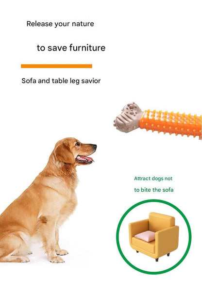 Orange Polka Dot Pattern Durable Dog Chew Toy - TPR Plastic Composite Bone for Small to Medium Dogs - Teeth Cleaning, Boredom Buster, Non-Toxic & Bite-Resistant Design for Puppies and Adult Dogs