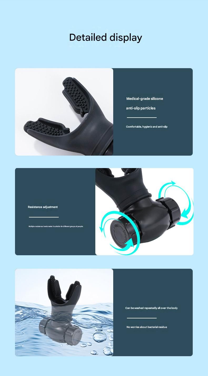 Black Portable Breathing Resistance Trainer - Medical-Grade Silicone & ABS, Adjustable Dual-Channel Respiratory Exercise Device- For Lung Capacity, Diaphragm Strength & Endurance Training
