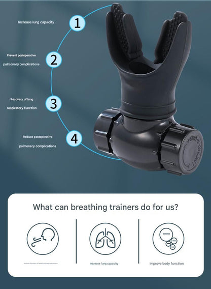 White Portable Breathing Resistance Trainer - Medical-Grade Silicone & ABS, Adjustable Dual-Channel Respiratory Exercise Device- For Lung Capacity, Diaphragm Strength & Endurance Training