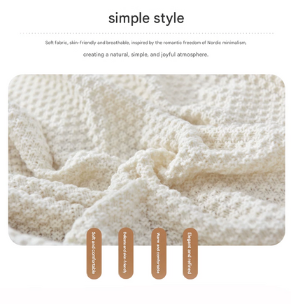 Pink 1130*170cm Nordic Style Tassel Knit Throw Blanket - Soft Polyester Sofa Blanket with Pineapple Texture - Breathable & Lightweight for Office, Couch, Travel - Boho Chic Home Decor