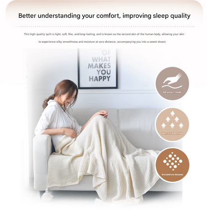 Khaki 1130*170cm Nordic Style Tassel Knit Throw Blanket - Soft Polyester Sofa Blanket with Pineapple Texture - Breathable & Lightweight for Office, Couch, Travel - Boho Chic Home Decor