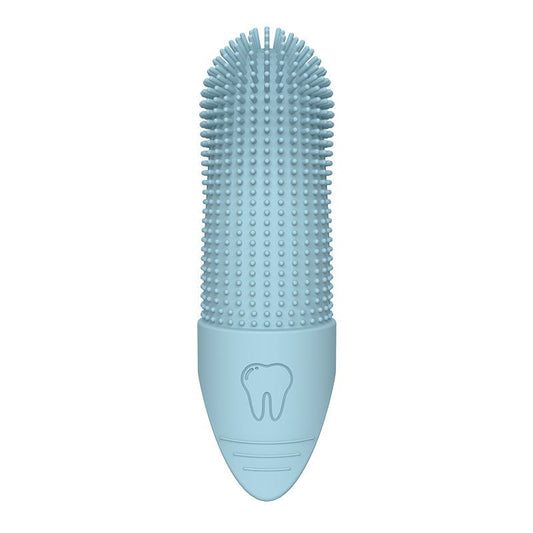 Blue Silicone Pet Finger Toothbrush for Cats and Dogs - Soft Dental Care Brush for Teeth Cleaning, Plaque Removal, and Oral Hygiene - Ideal for Small, Medium, and Large Breeds
