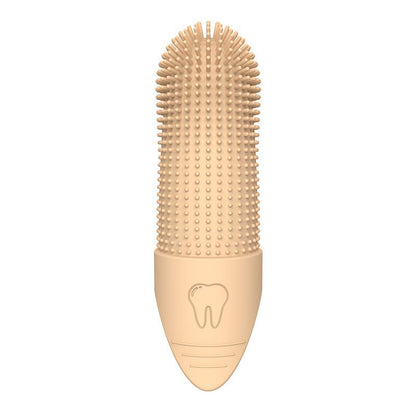 Yellow Silicone Pet Finger Toothbrush for Cats and Dogs - Soft Dental Care Brush for Teeth Cleaning, Plaque Removal, and Oral Hygiene - Ideal for Small, Medium, and Large Breeds