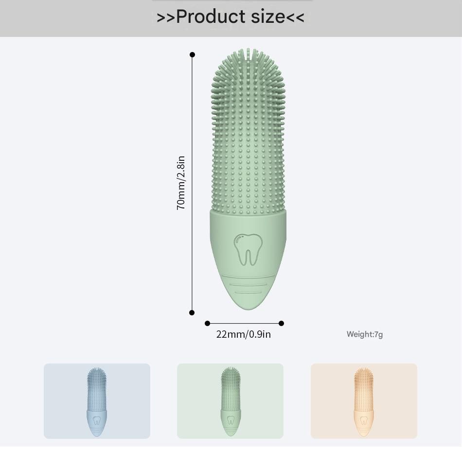 Yellow Silicone Pet Finger Toothbrush for Cats and Dogs - Soft Dental Care Brush for Teeth Cleaning, Plaque Removal, and Oral Hygiene - Ideal for Small, Medium, and Large Breeds