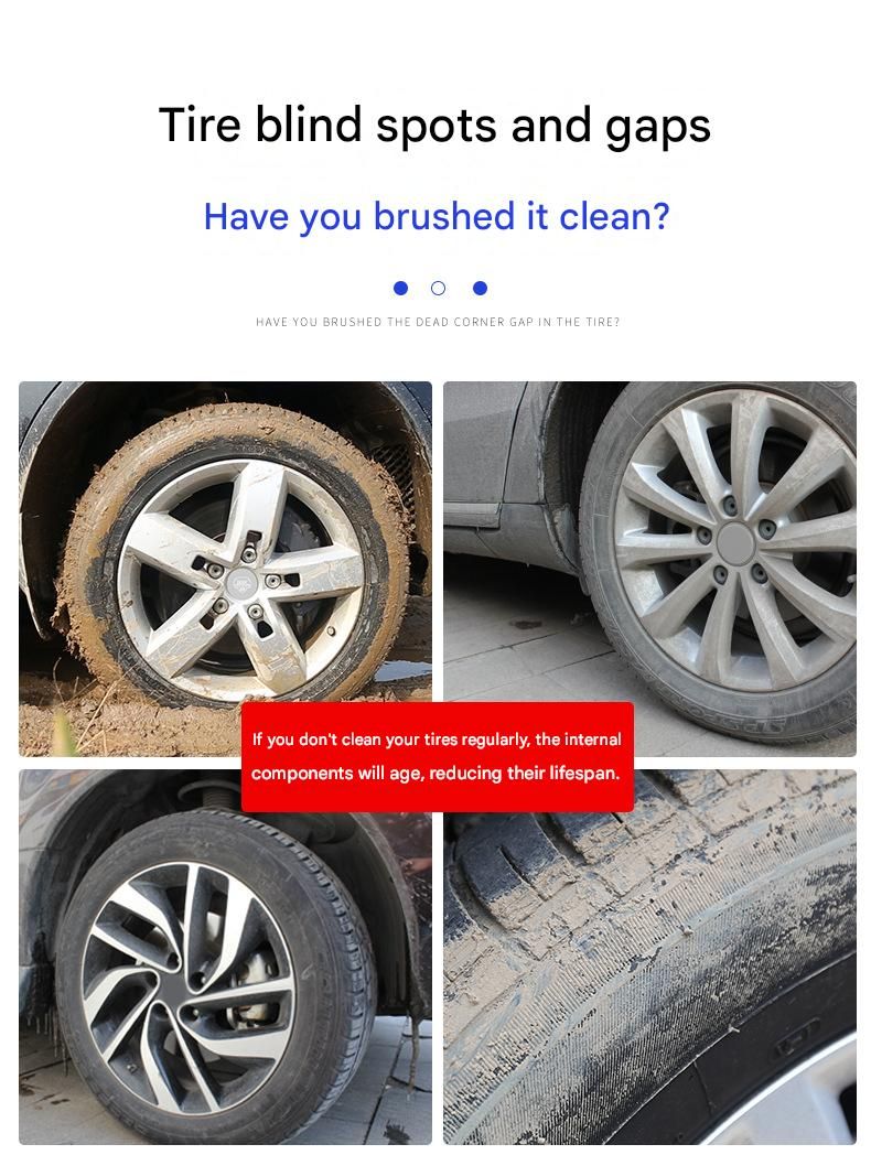 3-piece Car Tyre and Wheel Rim Cleaning Brush - Heavy Duty PP Bristles, Ergonomic L-Shaped Handle, Durable PVC/TPR Construction - Essential Auto Detailing Tool for Deep Cleaning Tyres and Alloy Rims