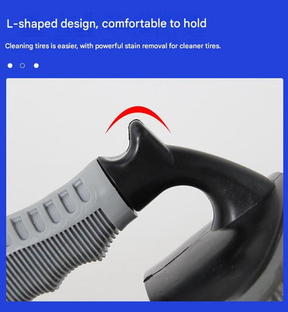 3-piece Car Tyre and Wheel Rim Cleaning Brush - Heavy Duty PP Bristles, Ergonomic L-Shaped Handle, Durable PVC/TPR Construction - Essential Auto Detailing Tool for Deep Cleaning Tyres and Alloy Rims