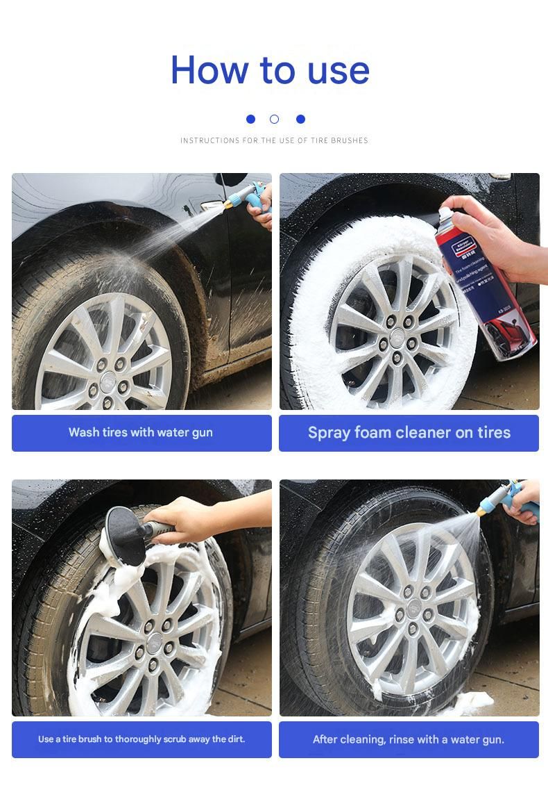 3-piece Car Tyre and Wheel Rim Cleaning Brush - Heavy Duty PP Bristles, Ergonomic L-Shaped Handle, Durable PVC/TPR Construction - Essential Auto Detailing Tool for Deep Cleaning Tyres and Alloy Rims
