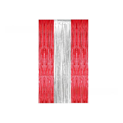 5-piece Silvery Laser Tinsel Foil Fringe Curtain - 1*1m Metallic Party Streamer Backdrop for Birthday, Wedding, Christmas, New Year & Event Decoration - Shimmering Photo Booth & Doorway Prop