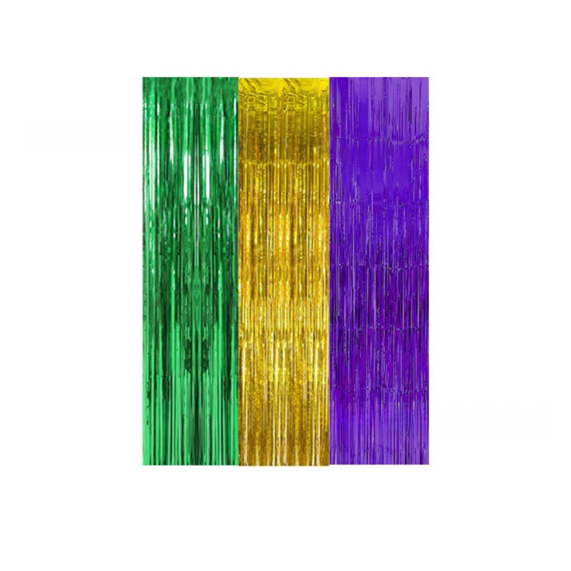 5-piece Light Blue Laser Tinsel Foil Fringe Curtain - 1*1m Metallic Party Streamer Backdrop for Birthday, Wedding, Christmas, New Year & Event Decoration - Shimmering Photo Booth & Doorway Prop