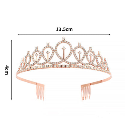 2-piece Golden Birthday Girl Tiara and Sash Set - Elegant Rhinestone Alloy Crown with , Glitter "BIRTHDAY GIRL" Sash & Safety Pin - Perfect Princess Party Accessory for Women and Girls