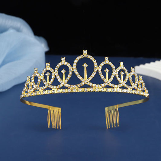 2-piece Golden and Silvery Birthday Girl Tiara and Sash Set - Elegant Rhinestone Alloy Crown with , Glitter "BIRTHDAY GIRL" Sash & Safety Pin - Perfect Princess Party Accessory for Women and Girls