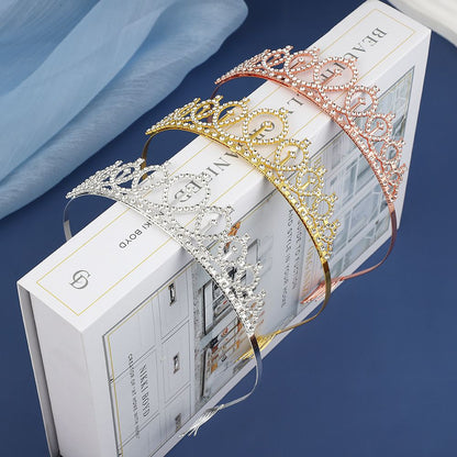 2-piece Silvery and Golden Birthday Girl Tiara and Sash Set - Elegant Rhinestone Alloy Crown with , Glitter "BIRTHDAY GIRL" Sash & Safety Pin - Perfect Princess Party Accessory for Women and Girls