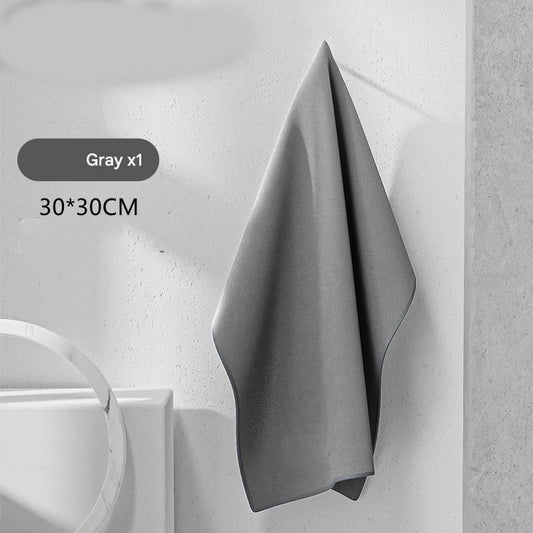 30*30 cm Grey Coral Fleece & Suede Microfiber Cloth Double-Sided Car Wash Towel  , 5X Water Absorption, Scratch-Free & Lint-Free, 360Â° Stitched Edge for Car Detailing, Glass, Home Cleaning - Multi-Purpose Auto Care Cloth