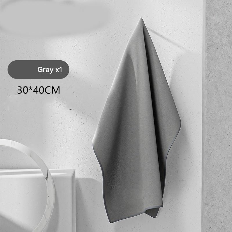 30*40 cm Grey Coral Fleece & Suede Microfiber Cloth Double-Sided Car Wash Towel  , 5X Water Absorption, Scratch-Free & Lint-Free, 360Â° Stitched Edge for Car Detailing, Glass, Home Cleaning - Multi-Purpose Auto Care Cloth