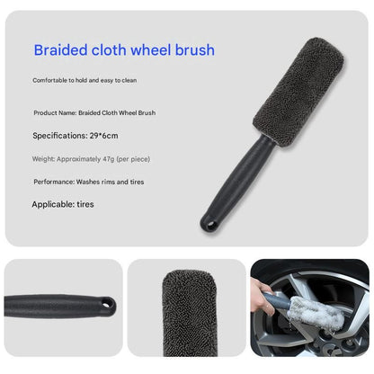 9-Piece Grey Car cleaning kit - Microfibre Wash Mitt, Sponge, Wheel Brush, Waxing Pads & Towels - Complete Auto Detailing Set for Home & Garage Use