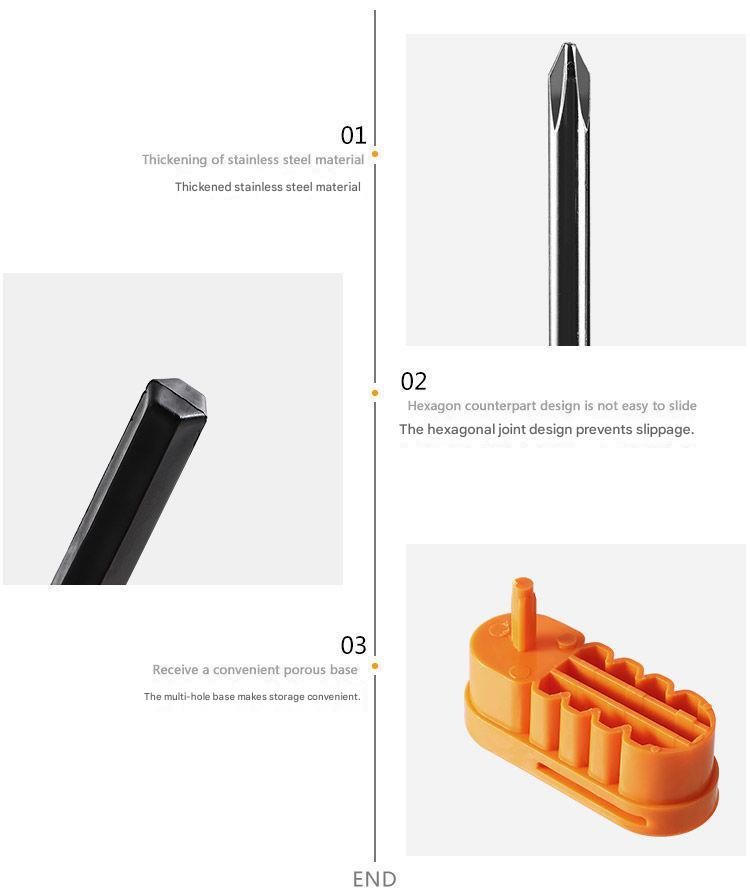 8-in-1 Black and Orange Multi-Bit Screwdriver Set - Compact Precision Tool Kit with Phillips and Slotted Bits - Ergonomic Handle, Hex Shank Design, Portable Storage Base,Chrome vanadium steel - Ideal for Electronics, PC, Appliances, and DIY Repairs