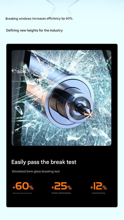 Black 2-in-1 Car Window Breaker and Seatbelt Cutter - Tungsten Steel Tip, Compact Emergency Escape Tool for Vehicle Safety, Portable Survival Hammer