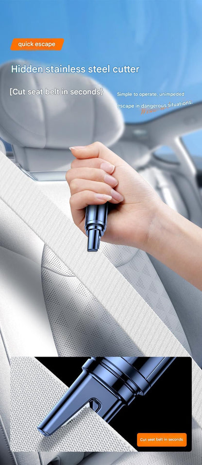 2-piece Black and Red 2-in-1 Car Window Breaker and Seatbelt Cutter - Tungsten Steel Tip, Compact Emergency Escape Tool for Vehicle Safety, Portable Survival Hammer