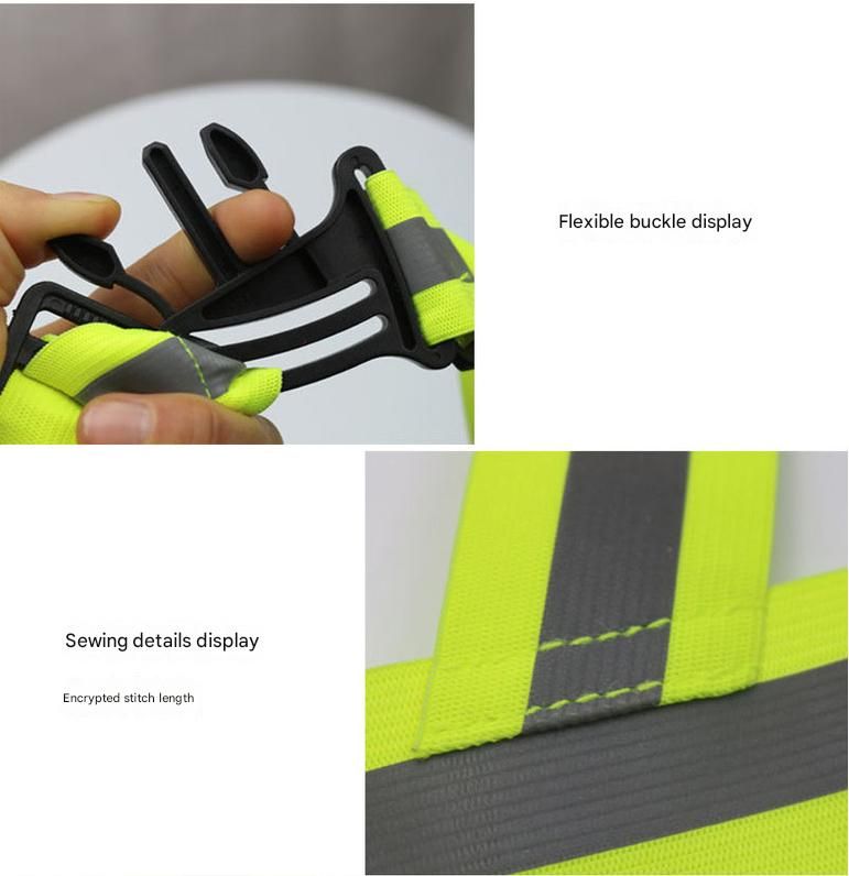 Orange Adjustable Reflective Safety Vest - High Visibility Elastic Straps for Night Running, Cycling & Construction, Lightweight Polyester Reflective Harness for Adults