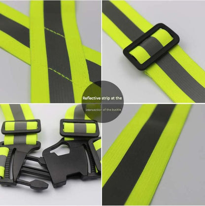 Orange Adjustable Reflective Safety Vest - High Visibility Elastic Straps for Night Running, Cycling & Construction, Lightweight Polyester Reflective Harness for Adults
