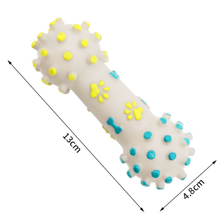 Yellow and Blue Squeaky Bone Durable TPR Dog Chew Toys Set -  for Teeth Cleaning - Non-Toxic, Bite-Resistant, Easy Clean - Interactive Play for Medium to Large Dogs