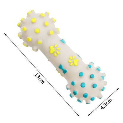 Yellow and Blue Squeaky Bone Durable TPR Dog Chew Toys Set -  for Teeth Cleaning - Non-Toxic, Bite-Resistant, Easy Clean - Interactive Play for Medium to Large Dogs