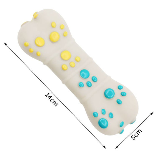 Yellow and Blue Spiked ring barbell Durable TPR Dog Chew Toys Set -  for Teeth Cleaning - Non-Toxic, Bite-Resistant, Easy Clean - Interactive Play for Medium to Large Dogs