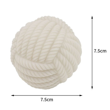 White Rope Ball Durable TPR Dog Chew Toys Set -  for Teeth Cleaning - Non-Toxic, Bite-Resistant, Easy Clean - Interactive Play for Medium to Large Dogs