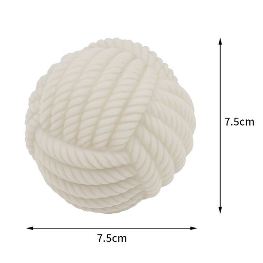 White Rope Ball Durable TPR Dog Chew Toys Set -  for Teeth Cleaning - Non-Toxic, Bite-Resistant, Easy Clean - Interactive Play for Medium to Large Dogs
