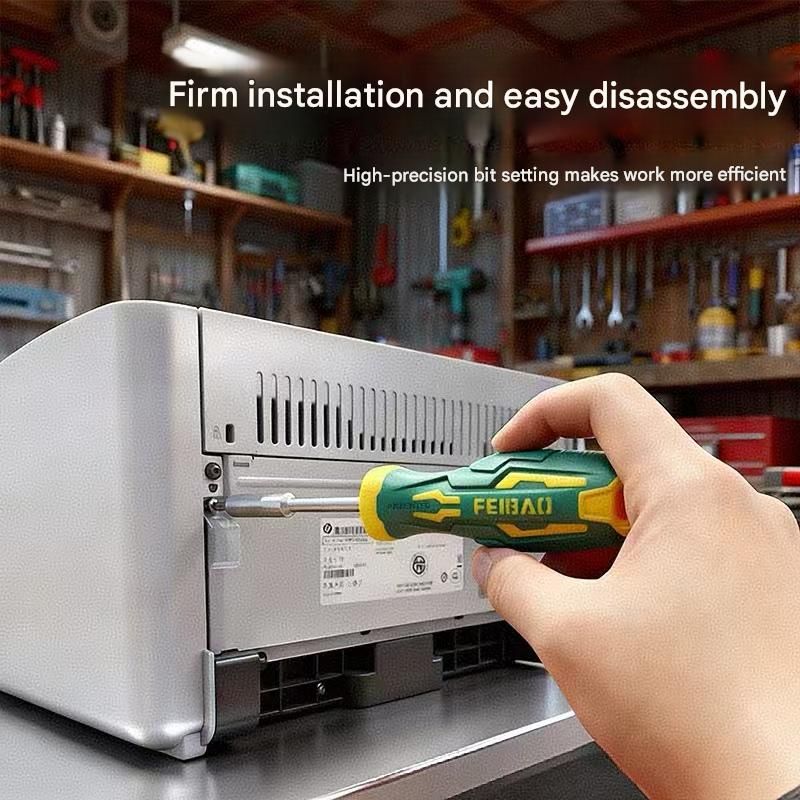 Green and Yellow 11-Piece Magnetic Screwdriver Bit Set - Chrome Vanadium Steel Bits, Ergonomic Handle, 7mm Hex Shank - Multi-Purpose DIY Tool Kit for Home, Auto Repair, Electronics