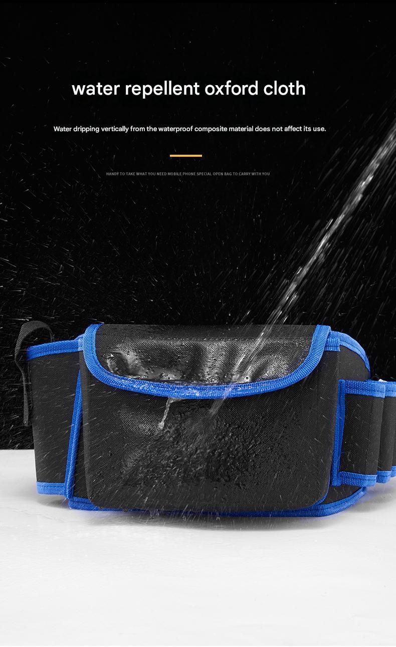 Blue Professional Oxford Cloth Tool Waist Bag –Tool Belt, Multifunctional Work Belt, Men's Robust, Adjustable Tool Belt - Heavy-Duty 600D Waterproof for Electricians, Mechanics & Construction Workers