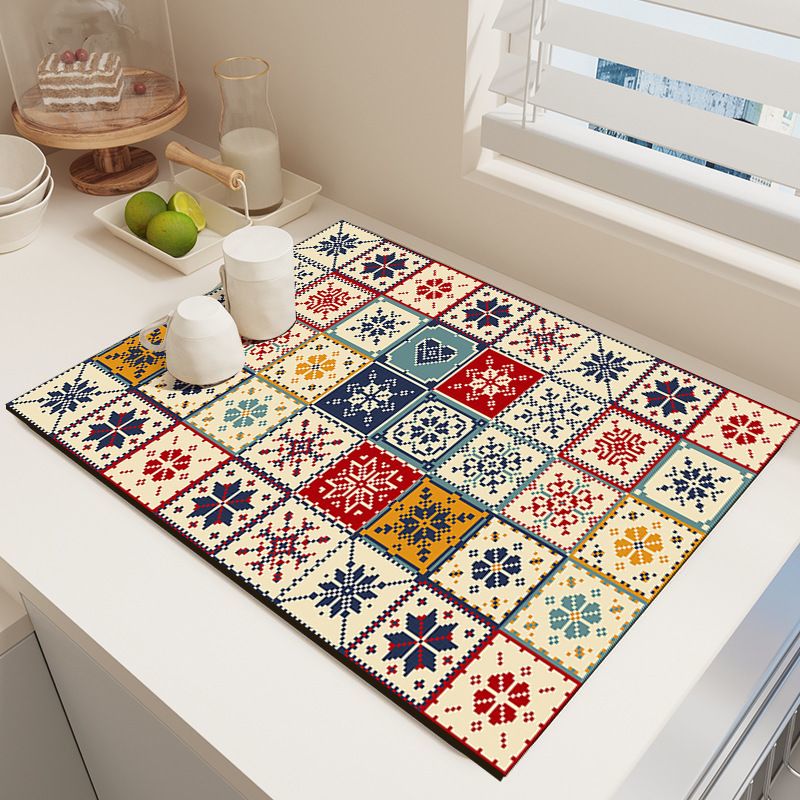 Diatom Mud Kitchen Counter Mat - Quick Dry Absorbent Non-Slip Draining Pad for Sink Benchtop 50cm x 80cm(Northern Landscapes)