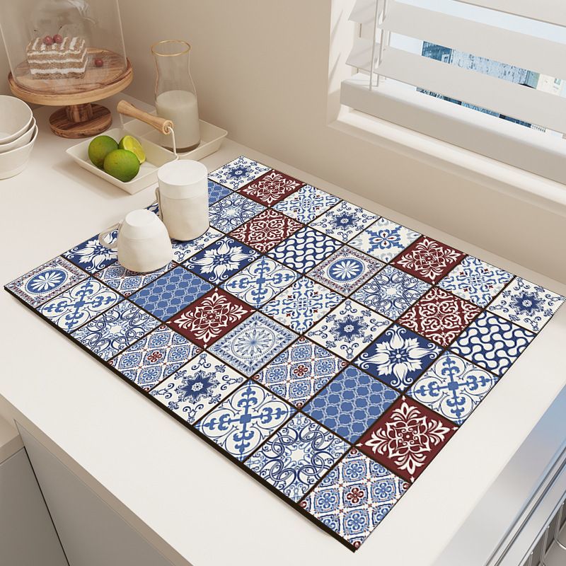 Diatom Mud Kitchen Counter Mat - Quick Dry Absorbent Non-Slip Draining Pad for Sink Benchtop 50cm x 80cm(An ancient kingdom beyond the frontier)