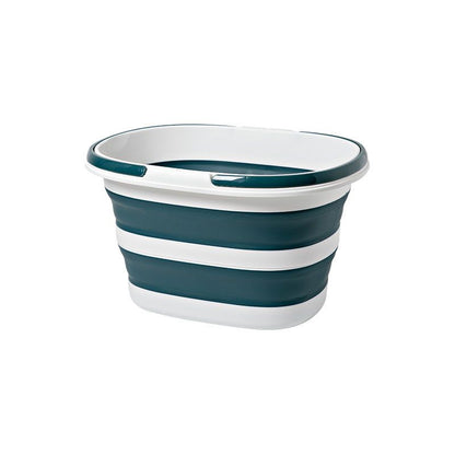 Blue Foldable Collapsible Bucket - 16L Portable Space Saving Basin for Laundry Cleaning Outdoor Use