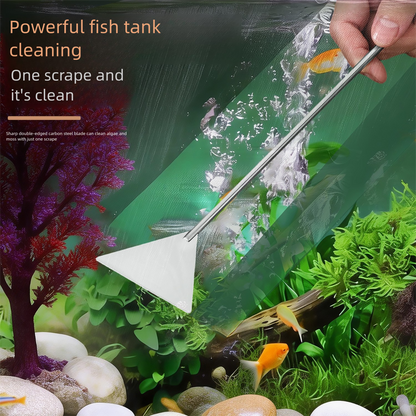 Black Stainless Steel Aquarium Cleaning Tool Kit - 5 Piece Fish Tank Maintenance Set with Tweezers Scissors Algae Scraper Spatula