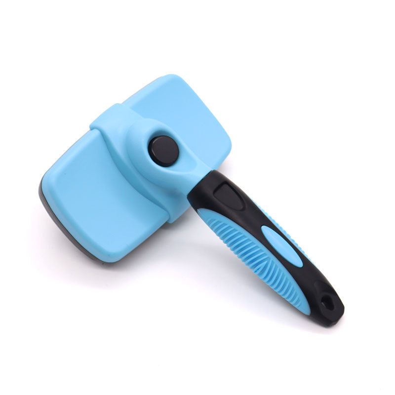 Sky blue Pet Grooming Brush - Large Self-Cleaning Deshedding Tool for Cats and Dogs