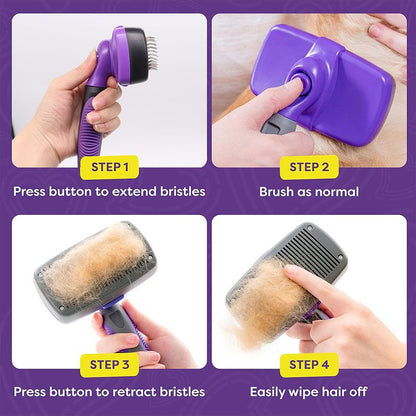 Sky blue Pet Grooming Brush - Large Self-Cleaning Deshedding Tool for Cats and Dogs