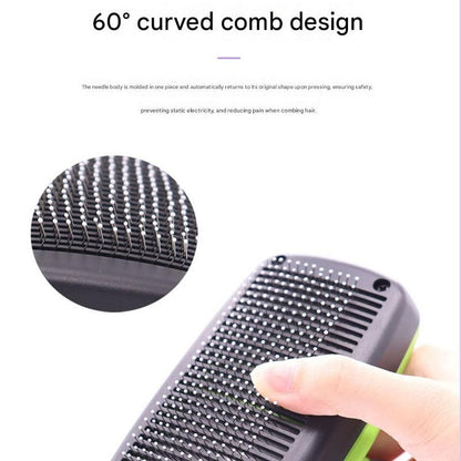 Blue Pet Grooming Brush - Large Self-Cleaning Deshedding Tool for Cats and Dogs