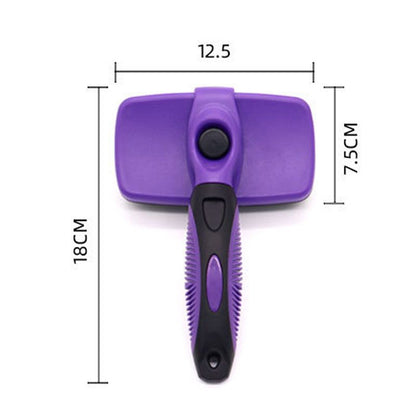 Blue Pet Grooming Brush - Large Self-Cleaning Deshedding Tool for Cats and Dogs