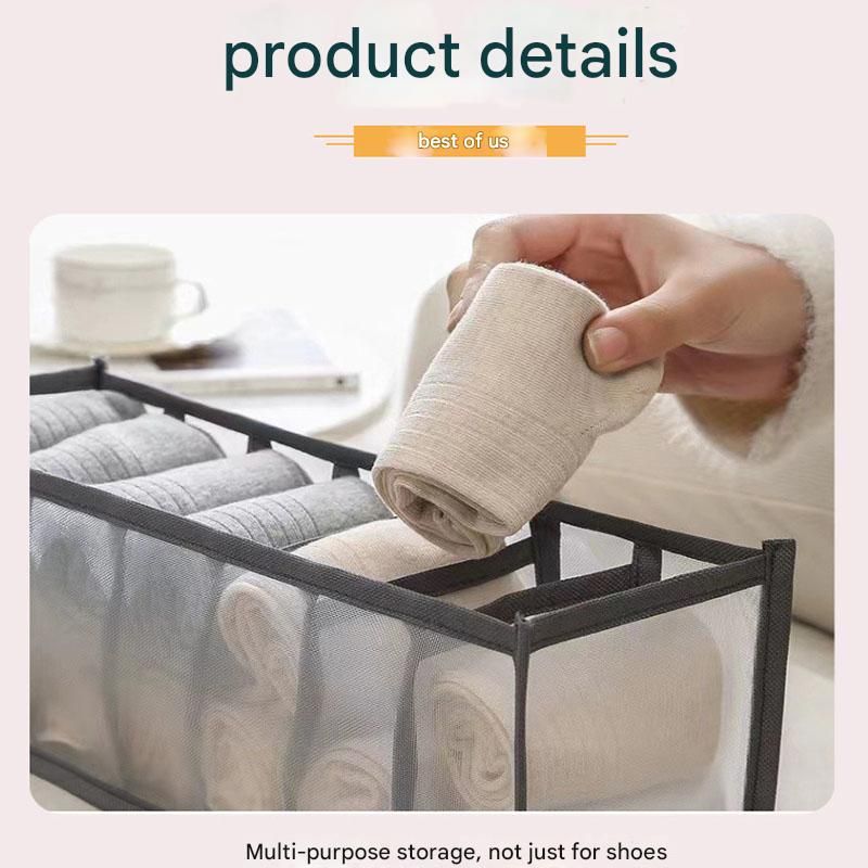 White Drawer Underwear Organiser Set - 3 Piece Mesh Storage Boxes for Bras Underwear Socks