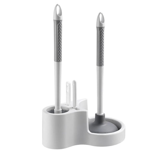 Toilet Cleaning Tool Set - 4 in 1 Bathroom Plunger and Brush Kit with Wall Mount Holder