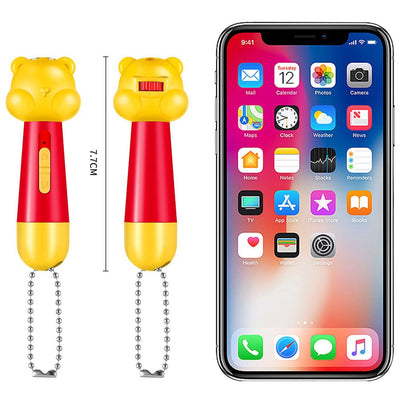 Pink Bear Laser Cat Toy Set - 2 Piece USB Rechargeable Multi Pattern Laser Pointer with UV and White Light for Cats