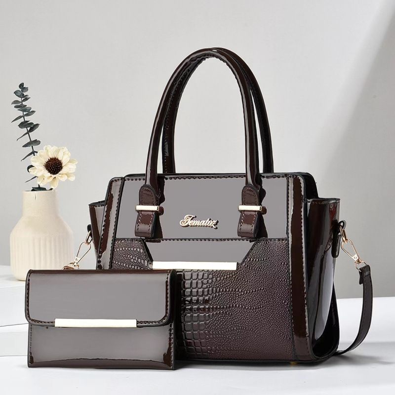 Coffee color Women's Handbag Set - Large Capacity 2 Piece Shoulder Bag with Matching Wallet