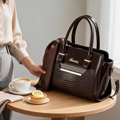 Coffee color Women's Handbag Set - Large Capacity 2 Piece Shoulder Bag with Matching Wallet