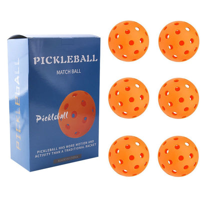 Orange Pickleball Balls Set - 6 Piece 40 Hole Outdoor Indoor Pickleball Match Balls