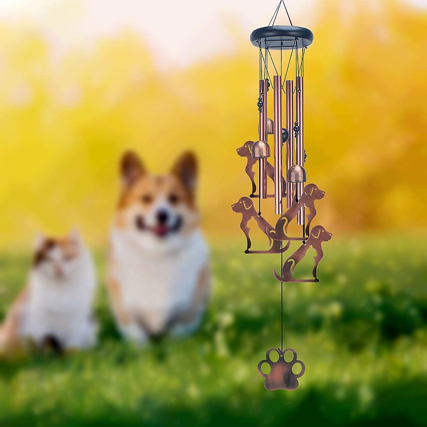 Openwork Flying Pig Metal Wind Chime - Adjustable Garden Decorative Bell with Animal Silhouettes(W4303)