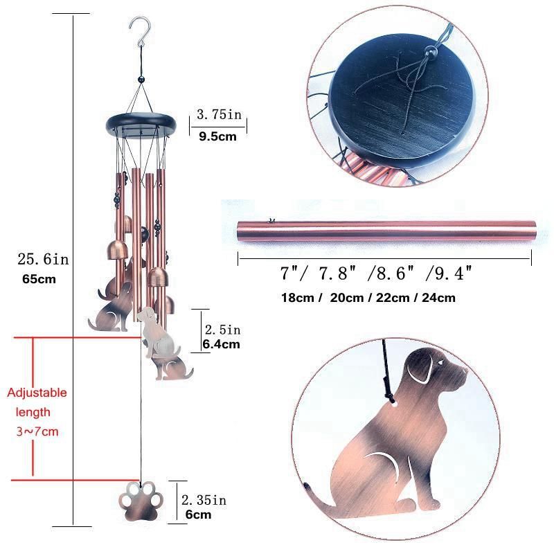 Openwork Flying Pig Metal Wind Chime - Adjustable Garden Decorative Bell with Animal Silhouettes(W4303)