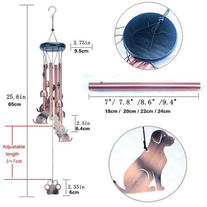 Openwork Flying Pig Metal Wind Chime - Adjustable Garden Decorative Bell with Animal Silhouettes(W4303)